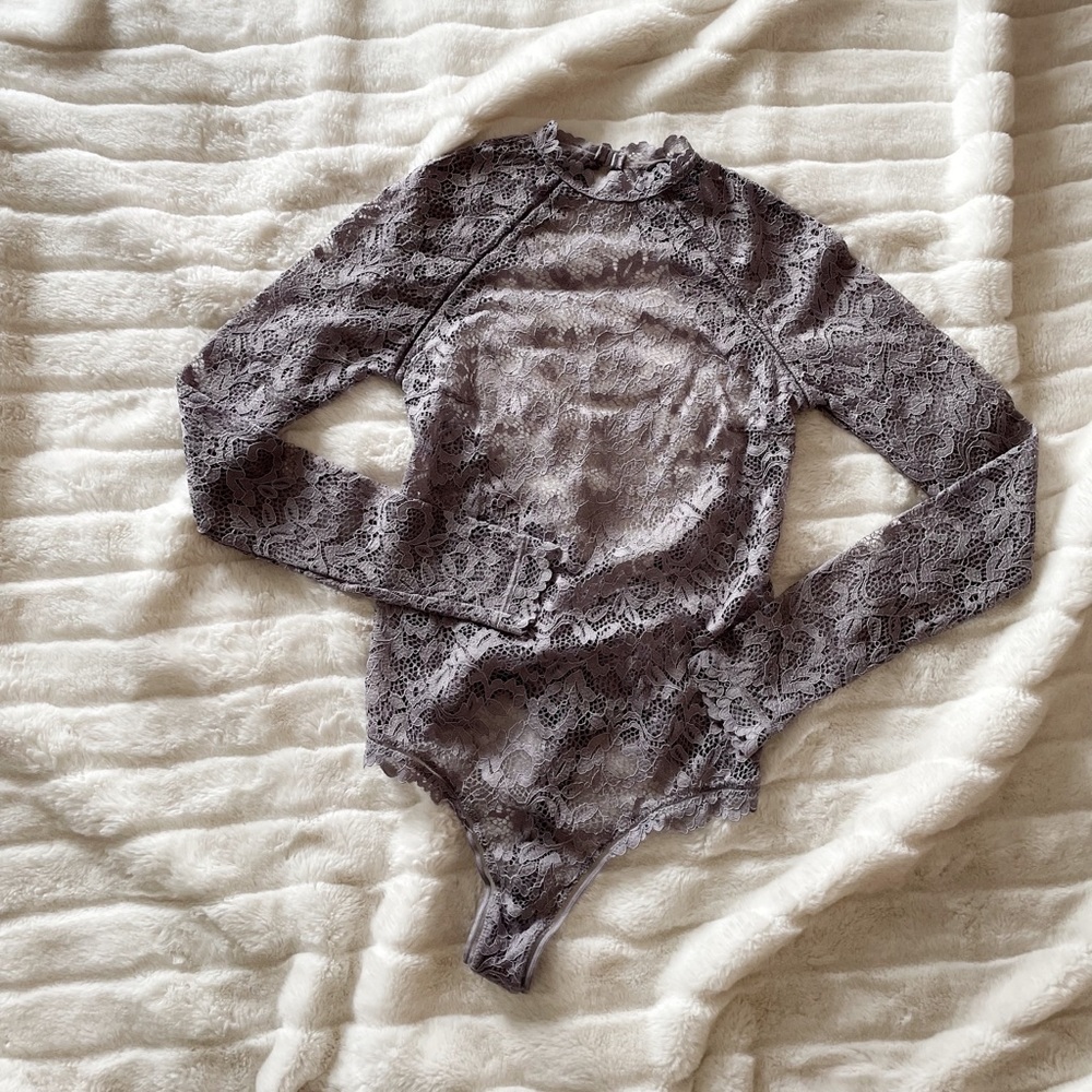 Victoria’s Secret Purple Lace Bodysuit